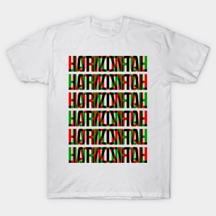 Horizontal Typography Stack (Red Green Black) T-Shirt